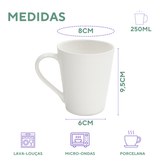Caneca Tulipa Porcelana 250ml Branca