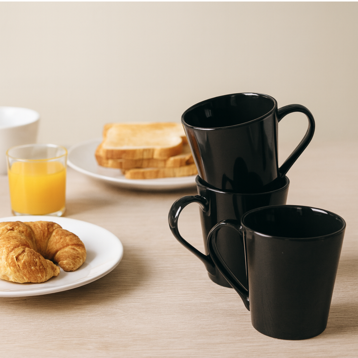 Caneca Tulipa Porcelana Preta 250ml