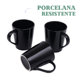 Caneca Tulipa Porcelana Preta 250ml