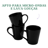 Caneca Tulipa Porcelana Preta 250ml