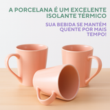 Caneca Tulipa Porcelana Rosa