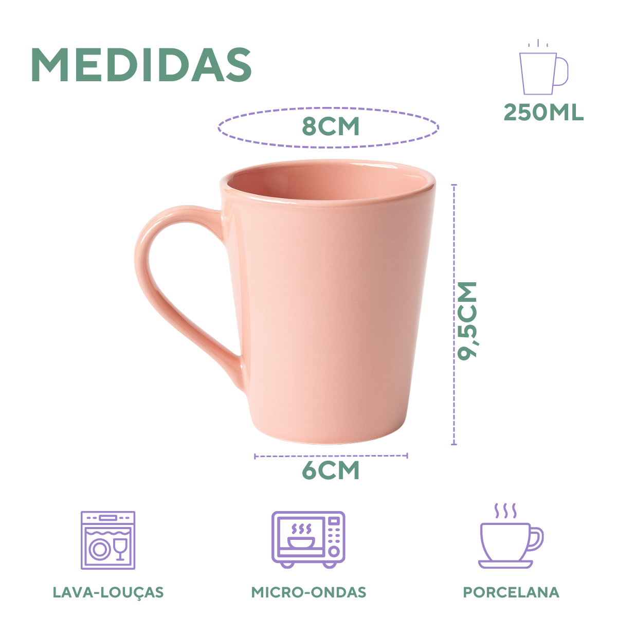 Caneca Tulipa Porcelana Rosa