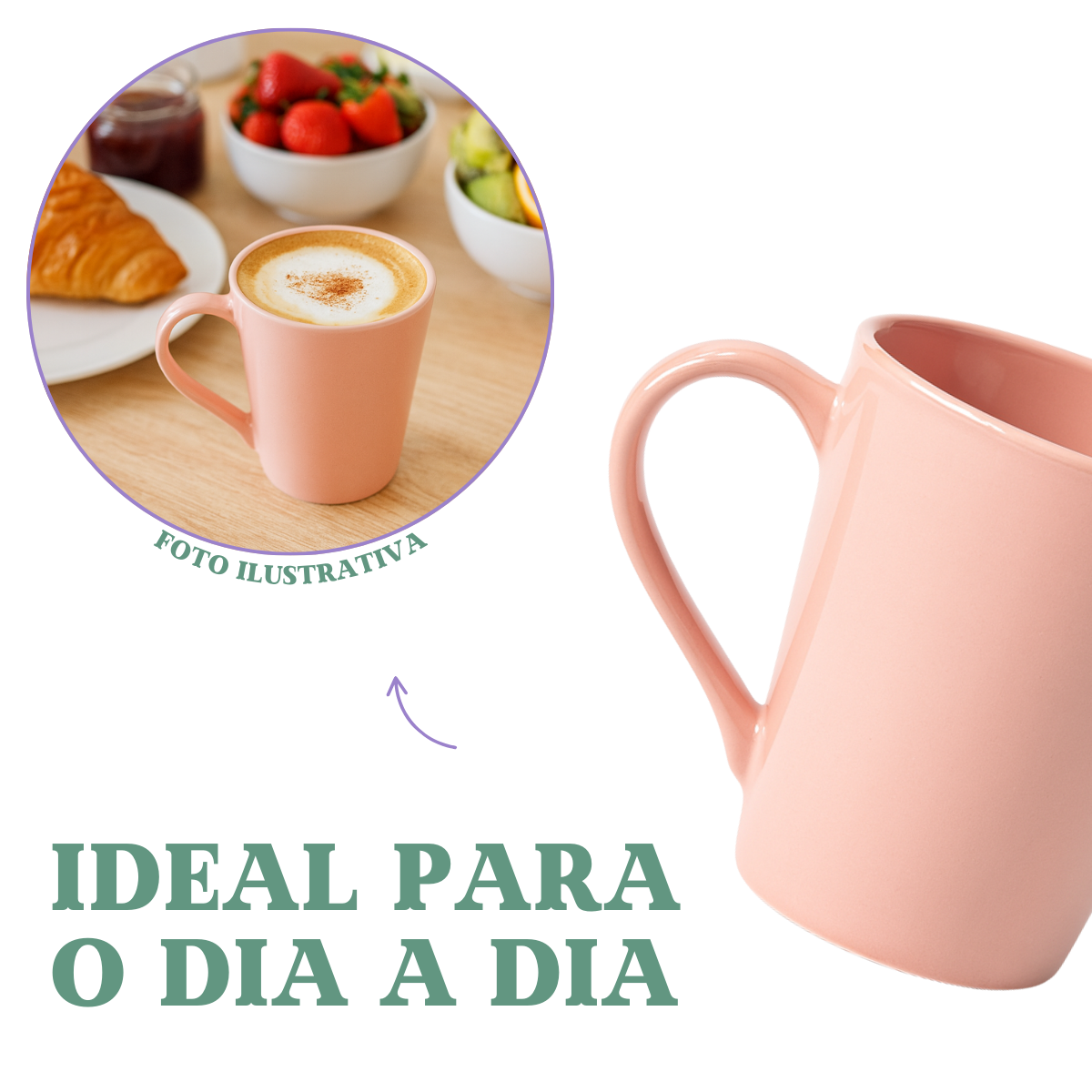 Caneca Tulipa Porcelana Rosa
