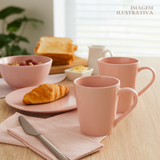 Caneca Tulipa Porcelana Rosa