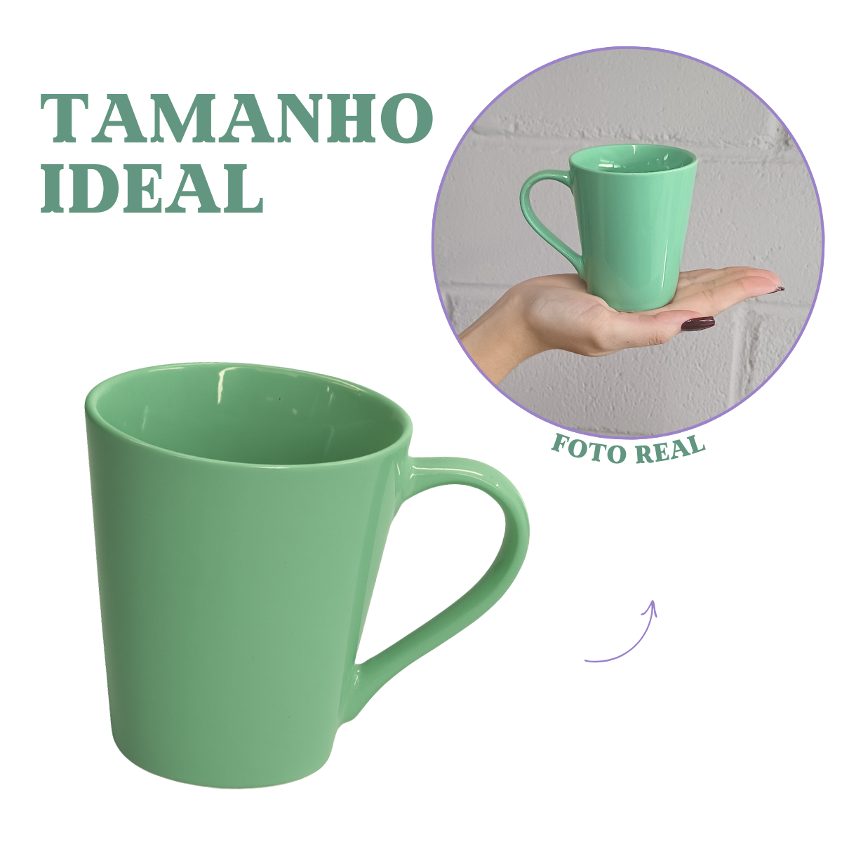 Caneca Tulipa Porcelana Verde