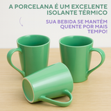 Caneca Tulipa Porcelana Verde