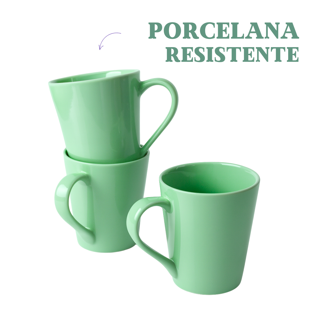 Caneca Tulipa Porcelana Verde