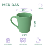 Caneca Tulipa Porcelana Verde