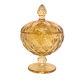 Potiche bomboniere ambar vidro diamond