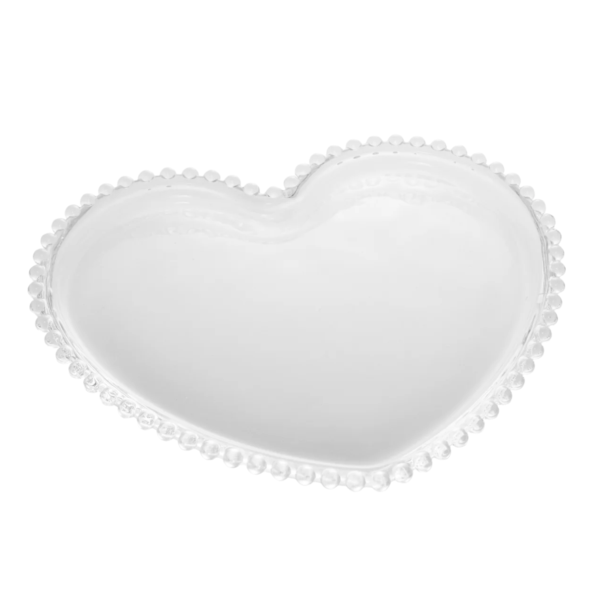 Prato Vidro Coração 22cm