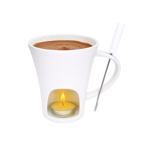 Caneca de Fondue com Garfo e Vela - A Gourmet