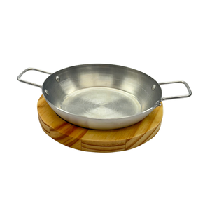 Tábua De Madeira Com Frigideira Pergaminho 16cm Porção - A Gourmet