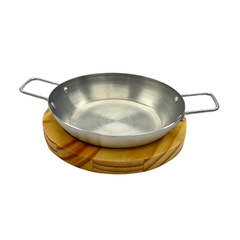 Tábua De Madeira Com Frigideira Pergaminho 16cm Porção - A Gourmet