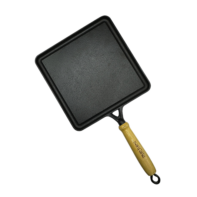 Bifeteira de Ferro Fundido Cabo Madeira - A Gourmet Hover Image