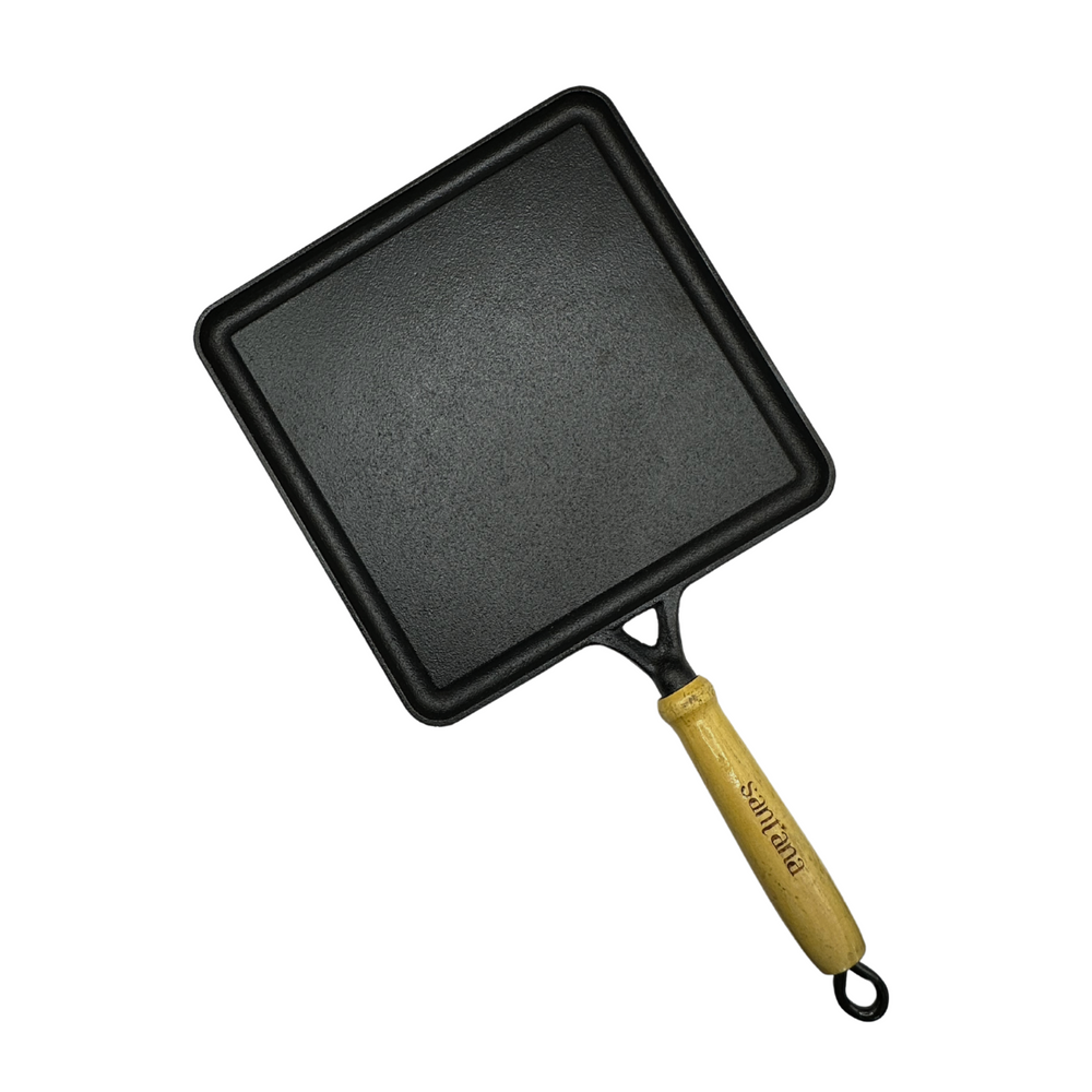 Bifeteira de Ferro Fundido Cabo Madeira - A Gourmet