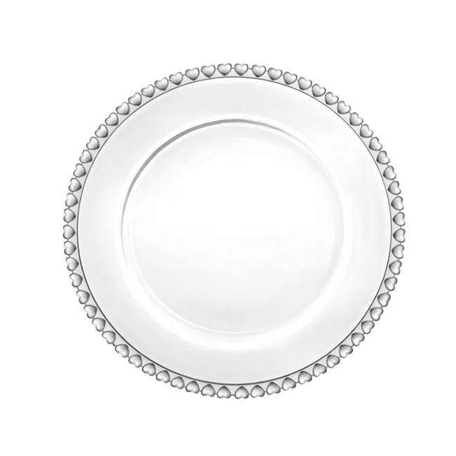 Prato de Sobremesa Coração em Vidro Hover Image