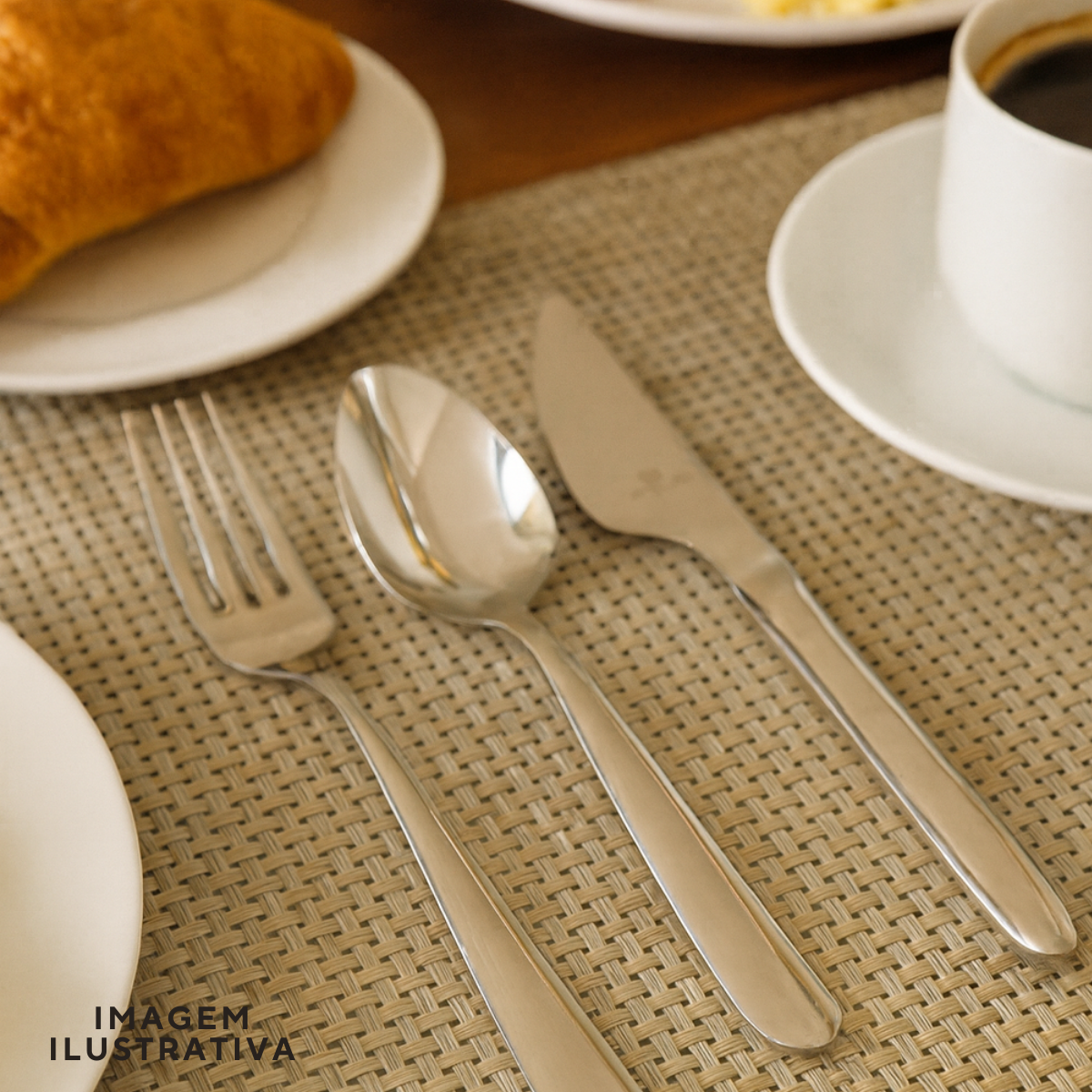 Conjunto Talher Sobremesa Café Hercules Aço Inox