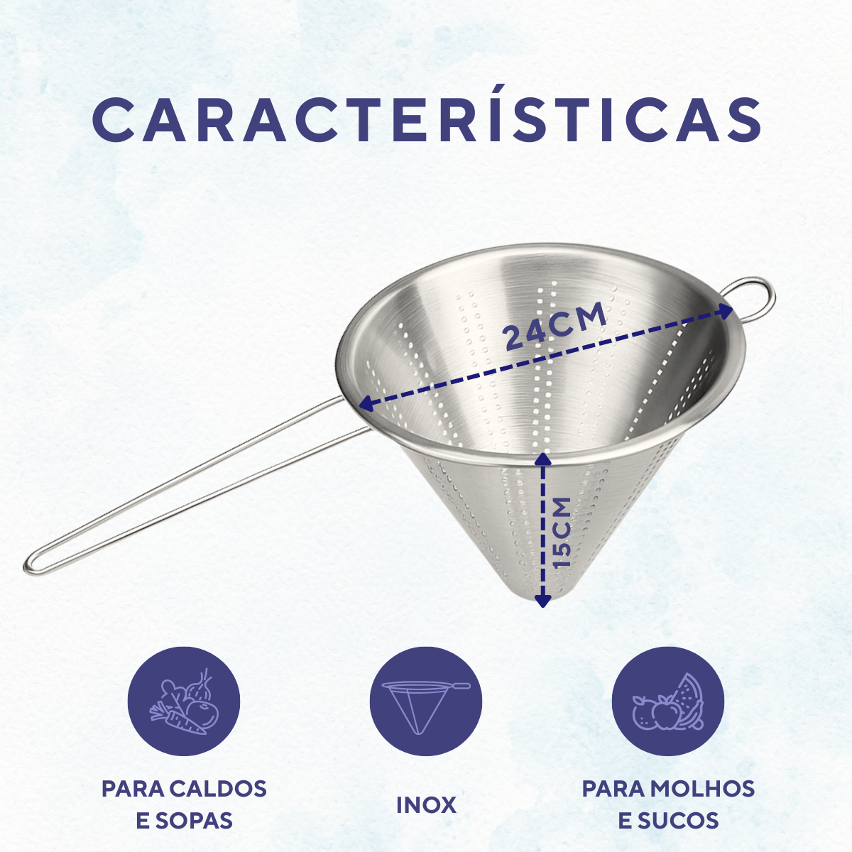 Passador Chinoy 24cm Aço Inox - A Gourmet