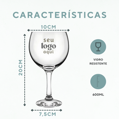 Kit 50 Taça Gin 600ml Vidro Personalizado - Sua Logo