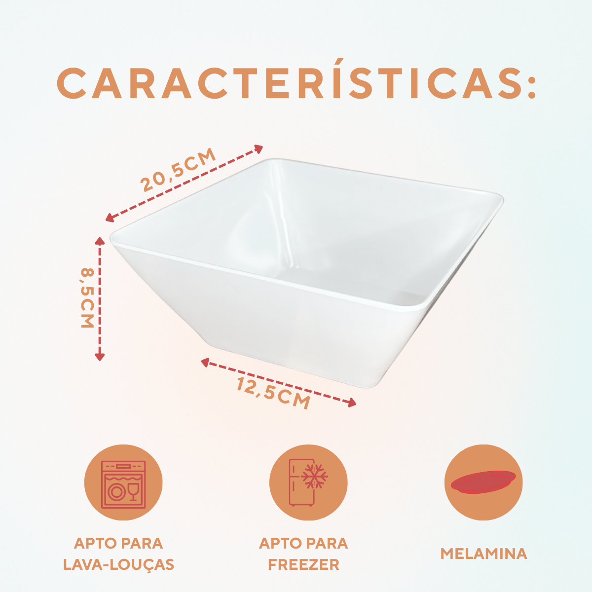 Travessa Quadrada Melamina Saladeira