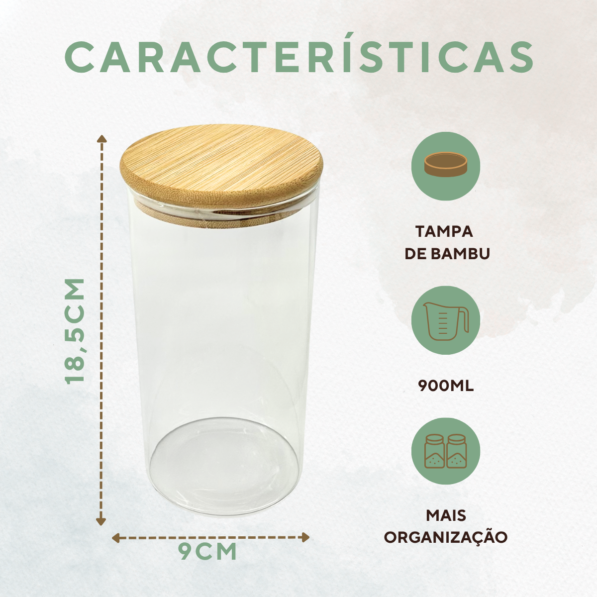 Pote Redondo Com Tampa Bambu - A Gourmet