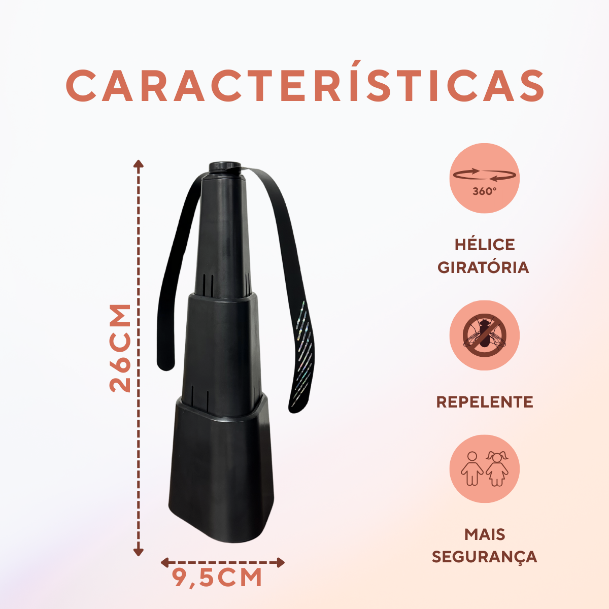 Ventilador Repelente Insetos E Espanta Moscas Mata Mosquito - A Gourmet
