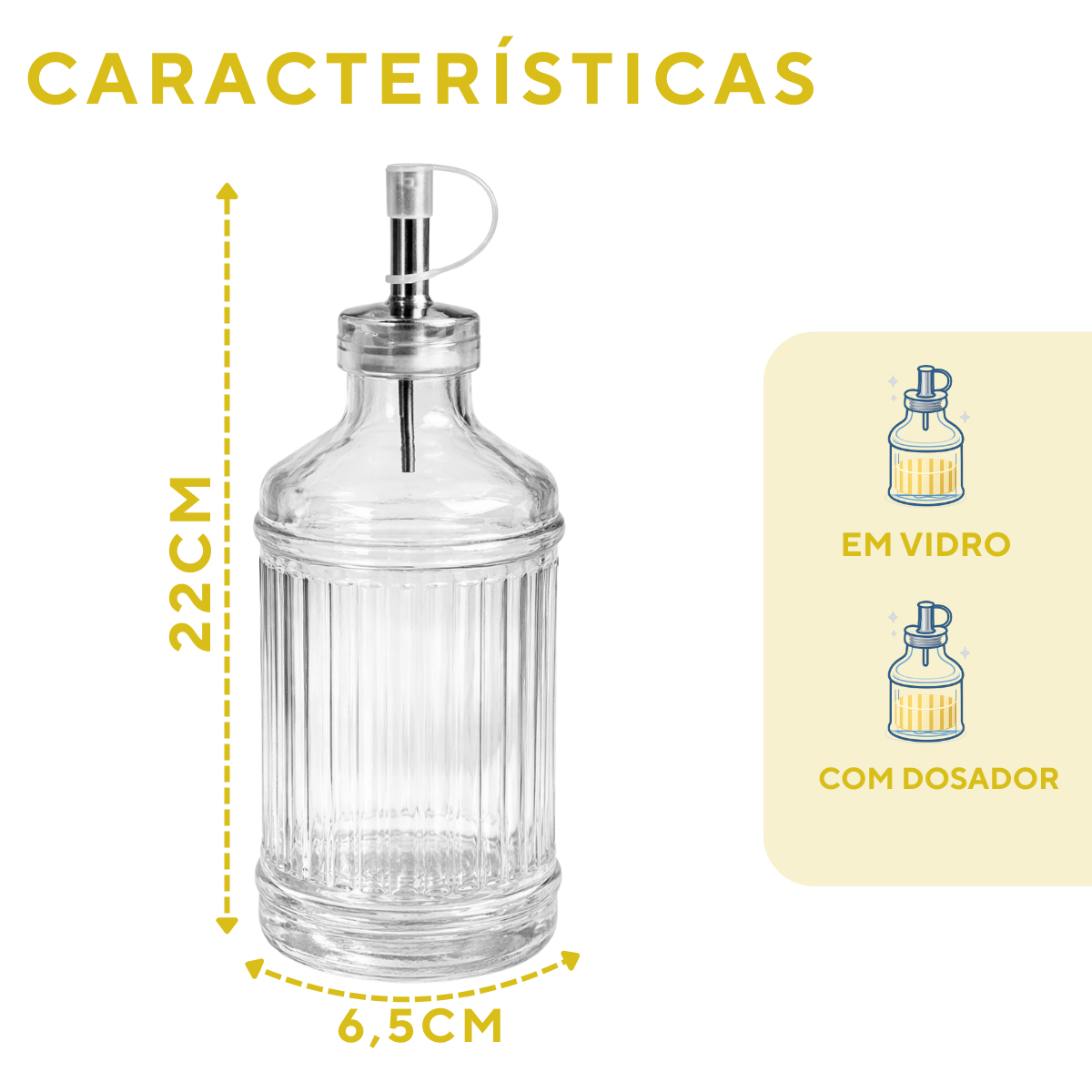Galheteiro Vidro 500ml C/ Dosador