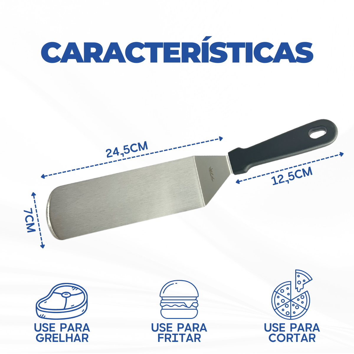 Espátula Curva Aço Inox - A Gourmet