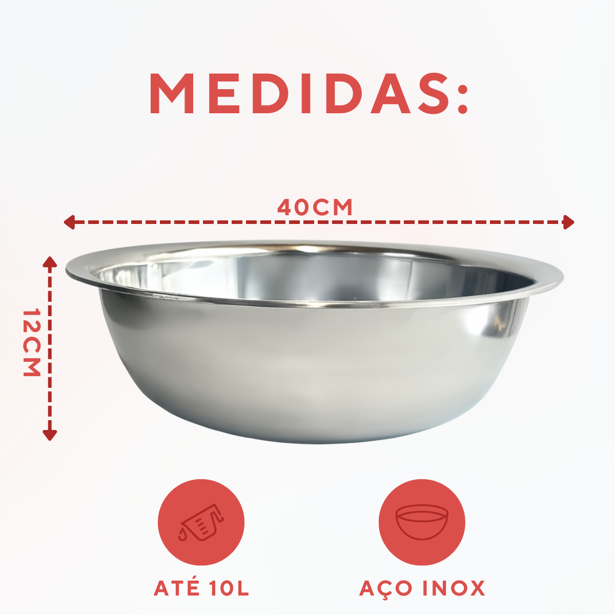 Bowl inox 10litros