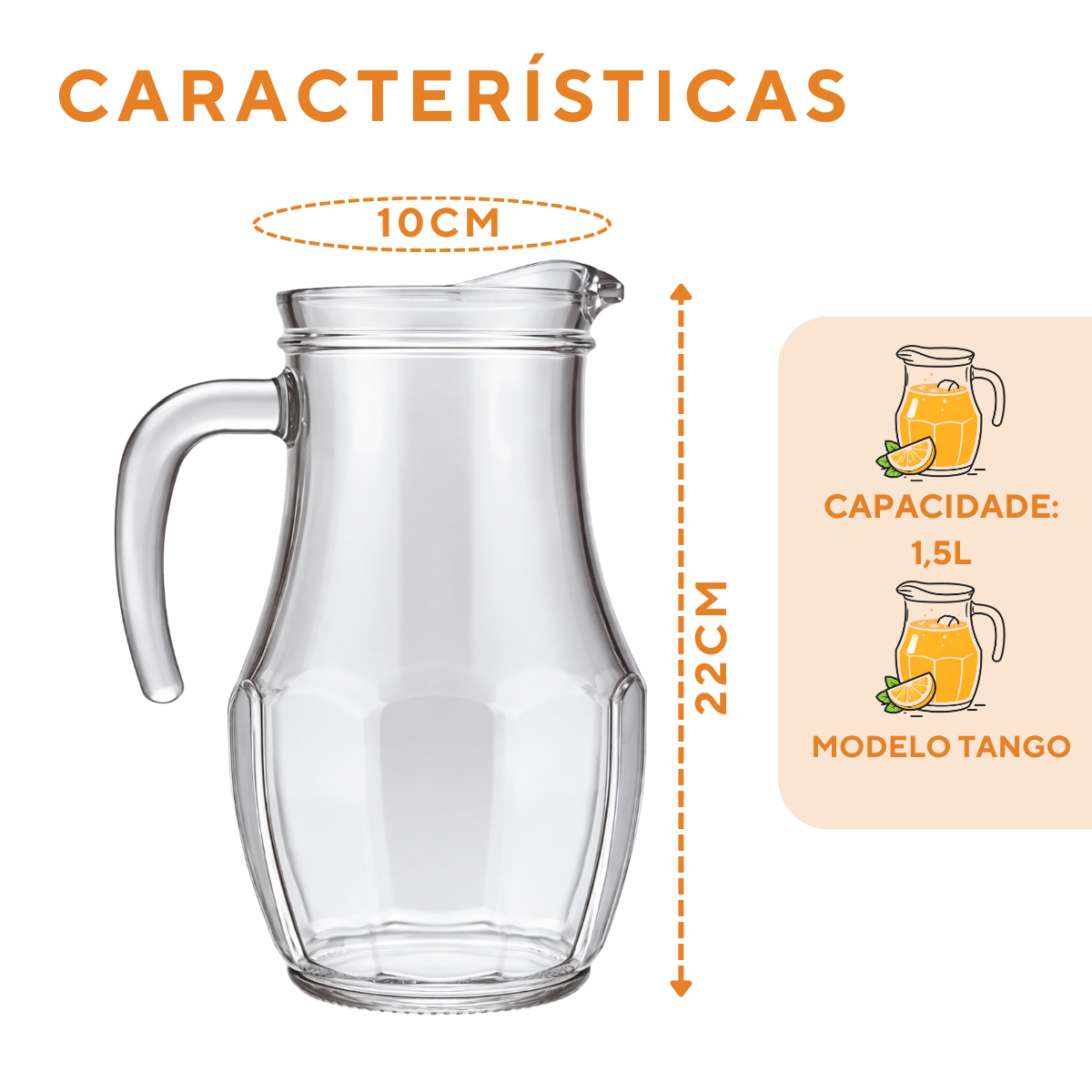 Jarra Tango Vidro 1,5L