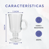 Taça Cappuccino Vidro 250ml - A Gourmet