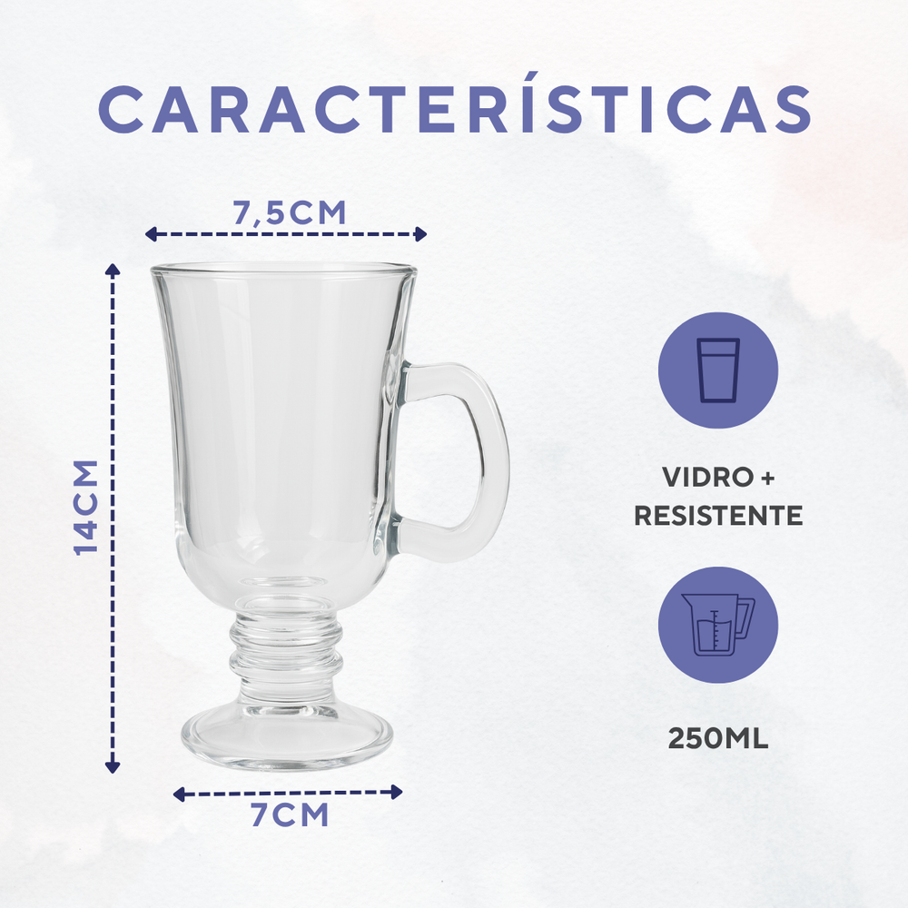 Taça Cappuccino Vidro 250ml - A Gourmet