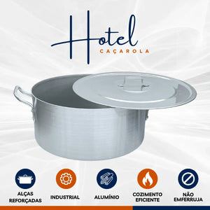Caçarola Hotel Reta N34 Alumínio Cajamac