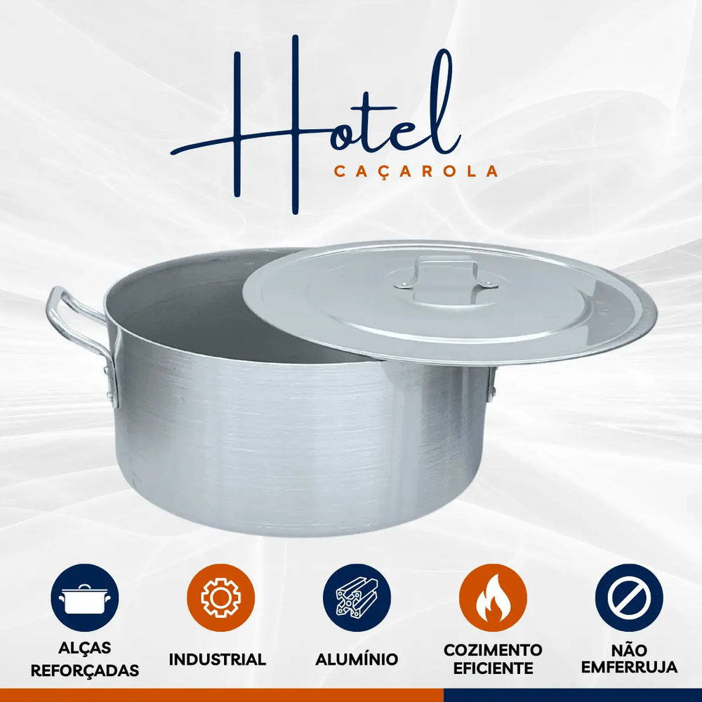 Caçarola Hotel Reta N34 Alumínio Cajamac