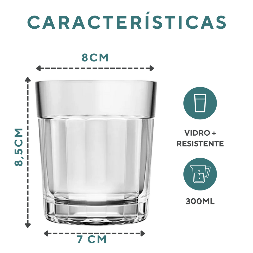 Kit 50 Copo Rocks Americano 300ml personalizado Nadir Copos