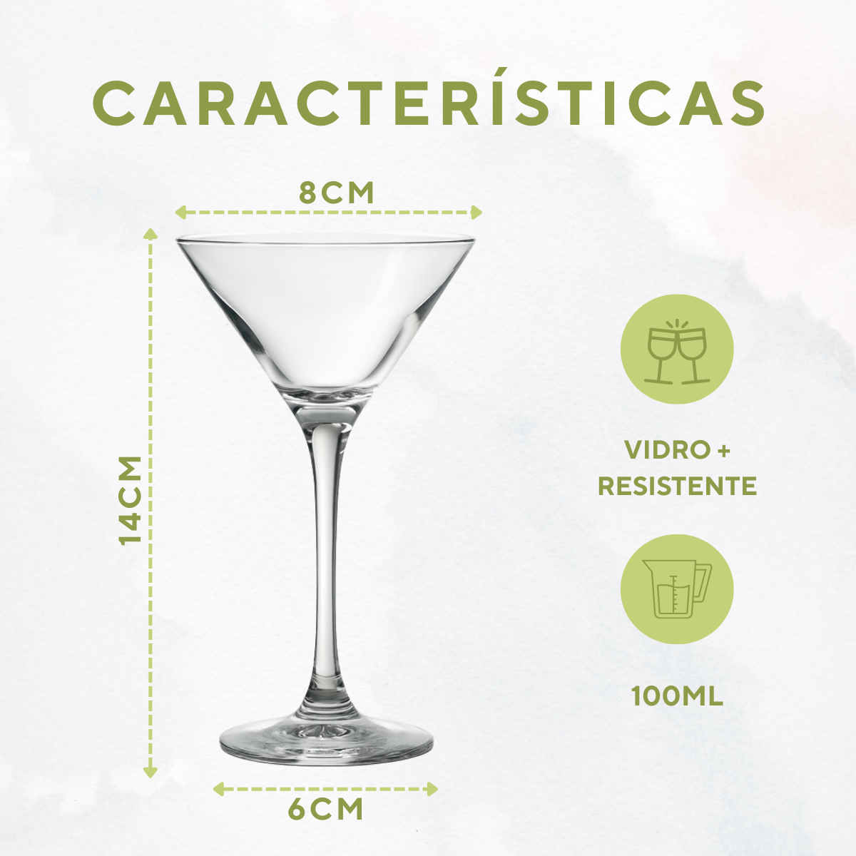 Mini Taça Martini 100ml de Vidro