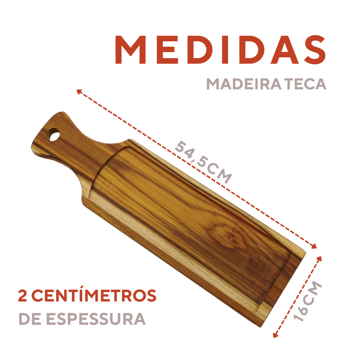 Tabua Madeira Teca Retangular