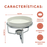 Rechaud queijo Brie Faca Vela Queimador