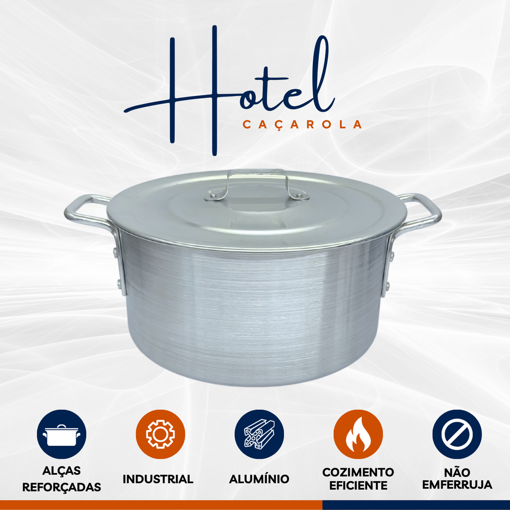 Caçarola Hotel Reta N26 Alumínio - A Gourmet