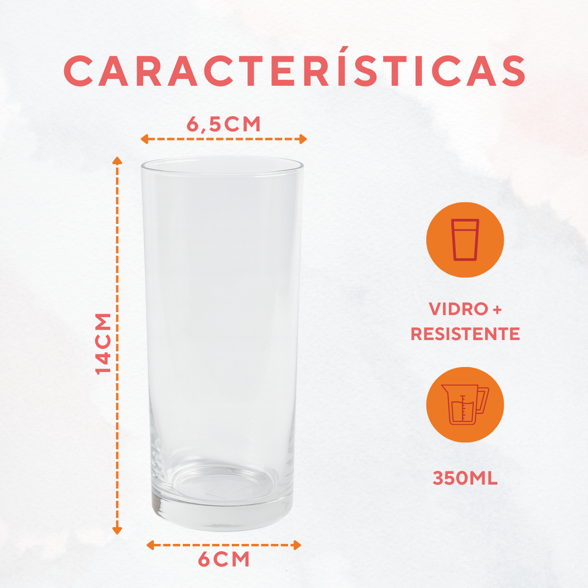 Copo Cylinder LD de Vidro 350ml