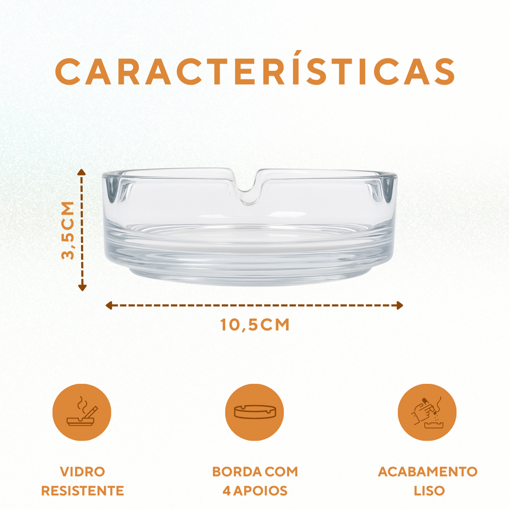 Kit 50 Cinzeiro Personalizado de Vidro