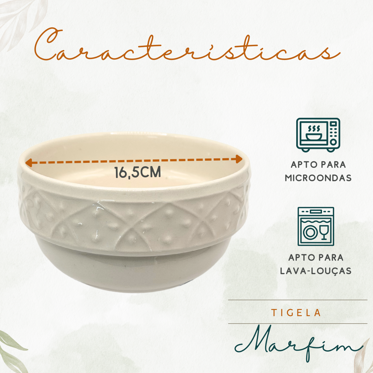 Tigela Marfim 500ml Cerâmica