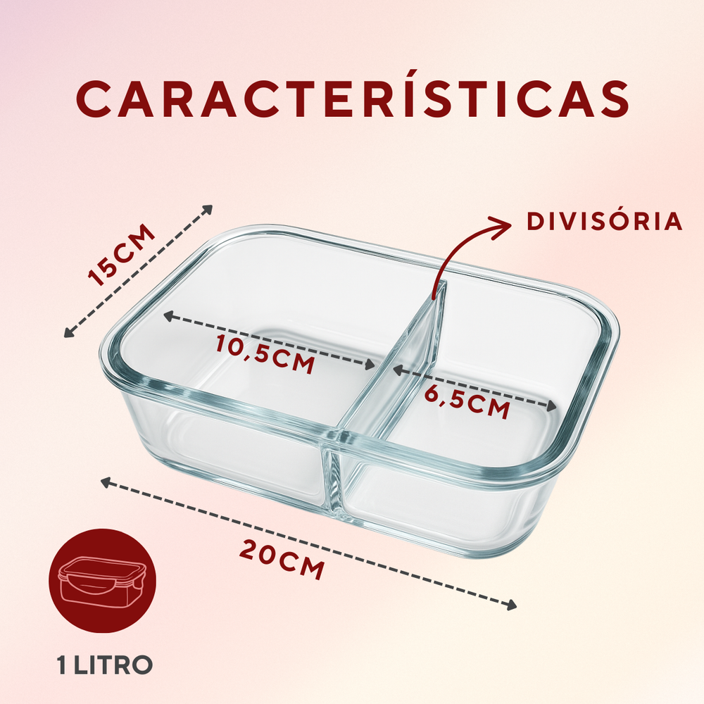 Pote de Vidro Hermético Tampa Vedação 1L - A Gourmet