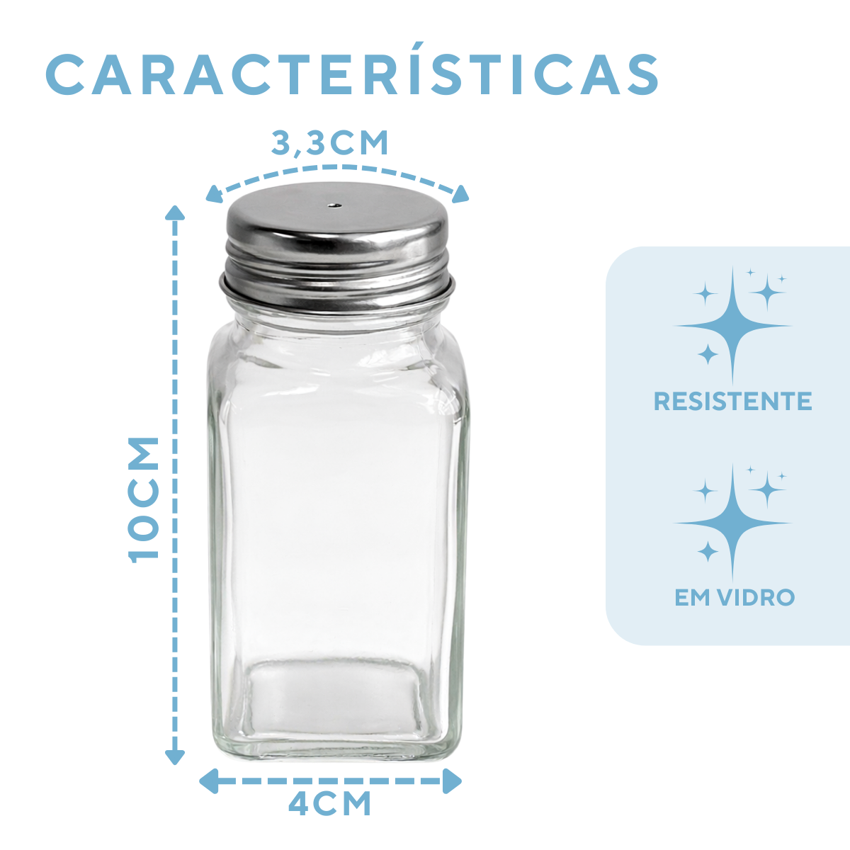 Paliteiro Quadrado Vidro Tapa inox