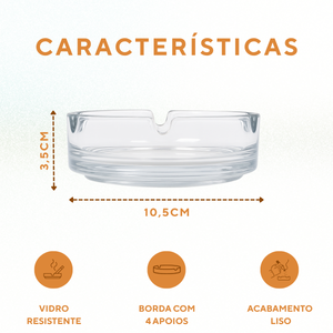 Cinzeiro Vidro 11cm - A Gourmet