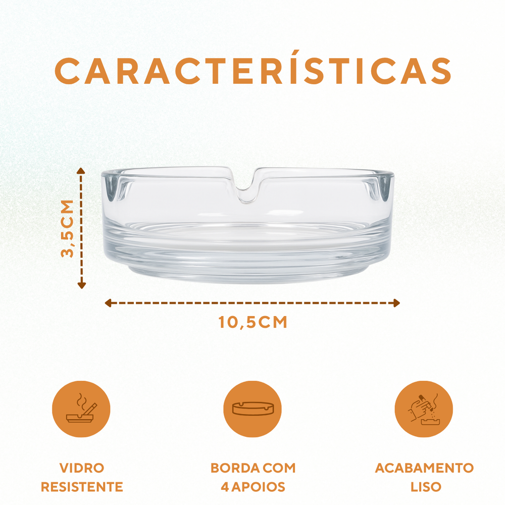 Cinzeiro Vidro 11cm - A Gourmet