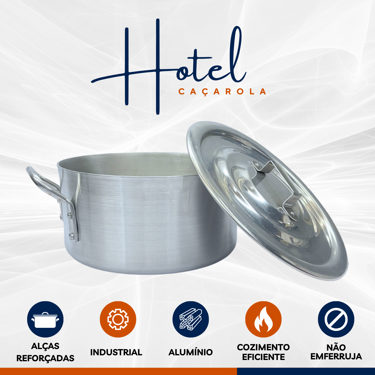 Caçarola Hotel Reta N24 Alumínio - A Gourmet