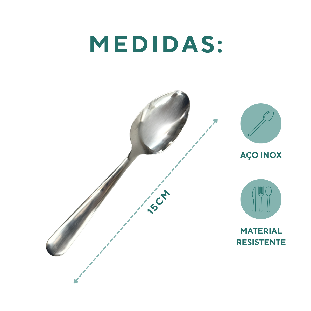Conjunto Talher Sobremesa Café Hercules Aço Inox