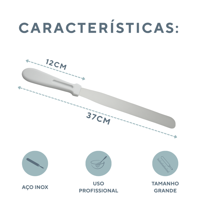 Espatula Reta Confeitaria em Aço Inox Main Image