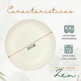 Prato Raso Flat Zen Cerâmica Oxford - A Gourmet